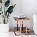 Best Selling Tempered Glass Table Rose Golden Metal Round Coffee Table